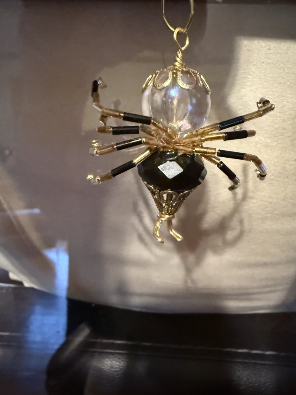 Ornament - Spider Black Clear Gold