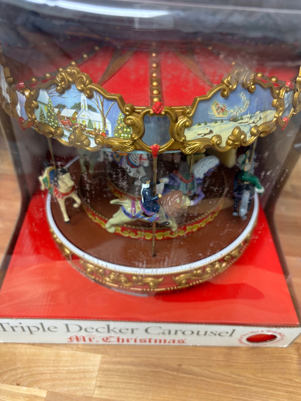 Triple Decker Carousel Mr Christmas Animated Musical Lighted 50 Songs 2009