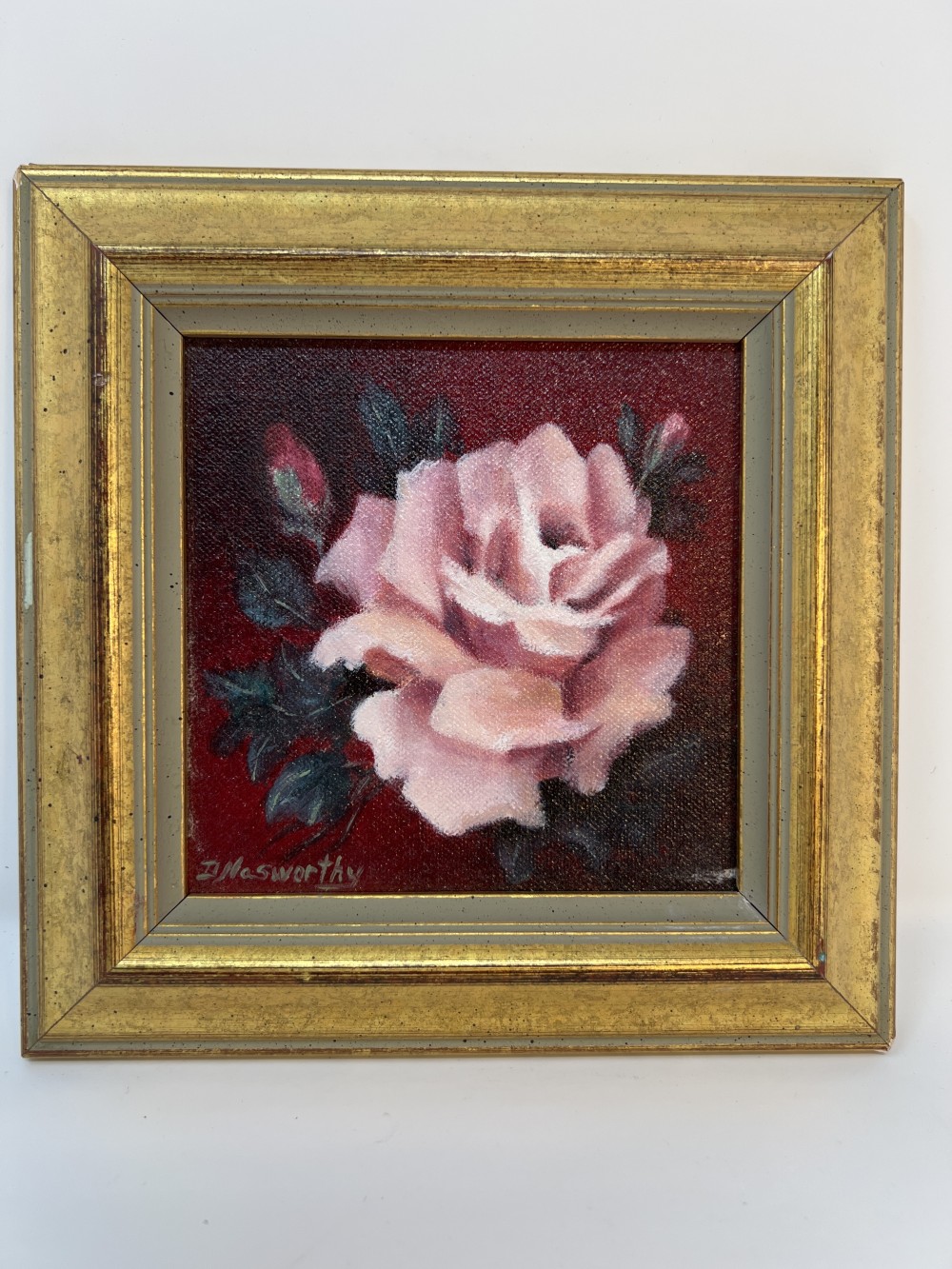 Vtg Still Life — soft pink rose in bloom