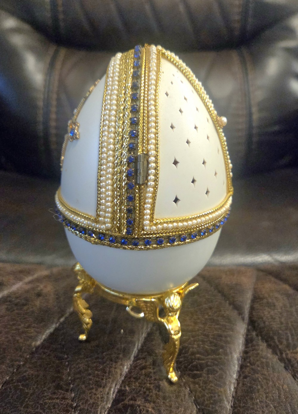 Faberge' Style Egg Nativity Music Box