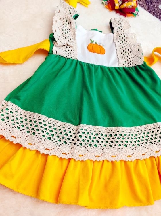 Kelly Pumpkin Flutter Dress