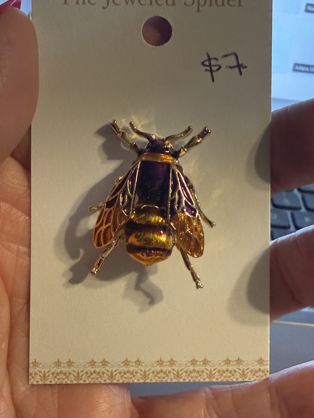 Brooch Pin - Bee in Colorful Enamel Gold