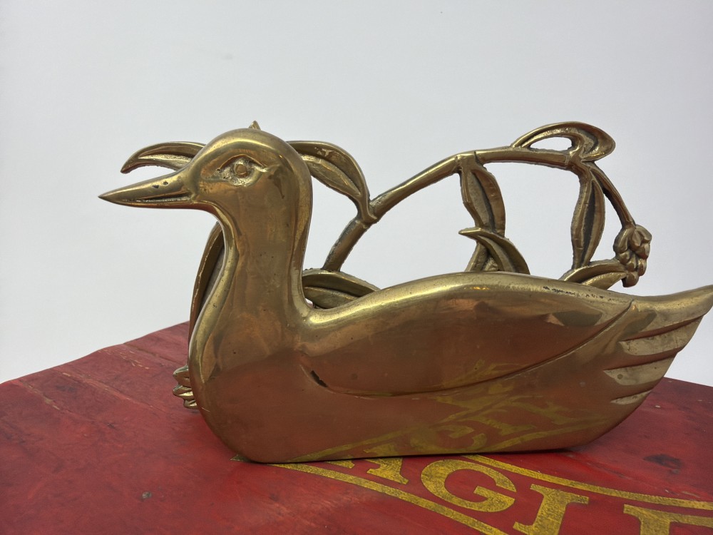 Vintage Brass Duck Letter Holder