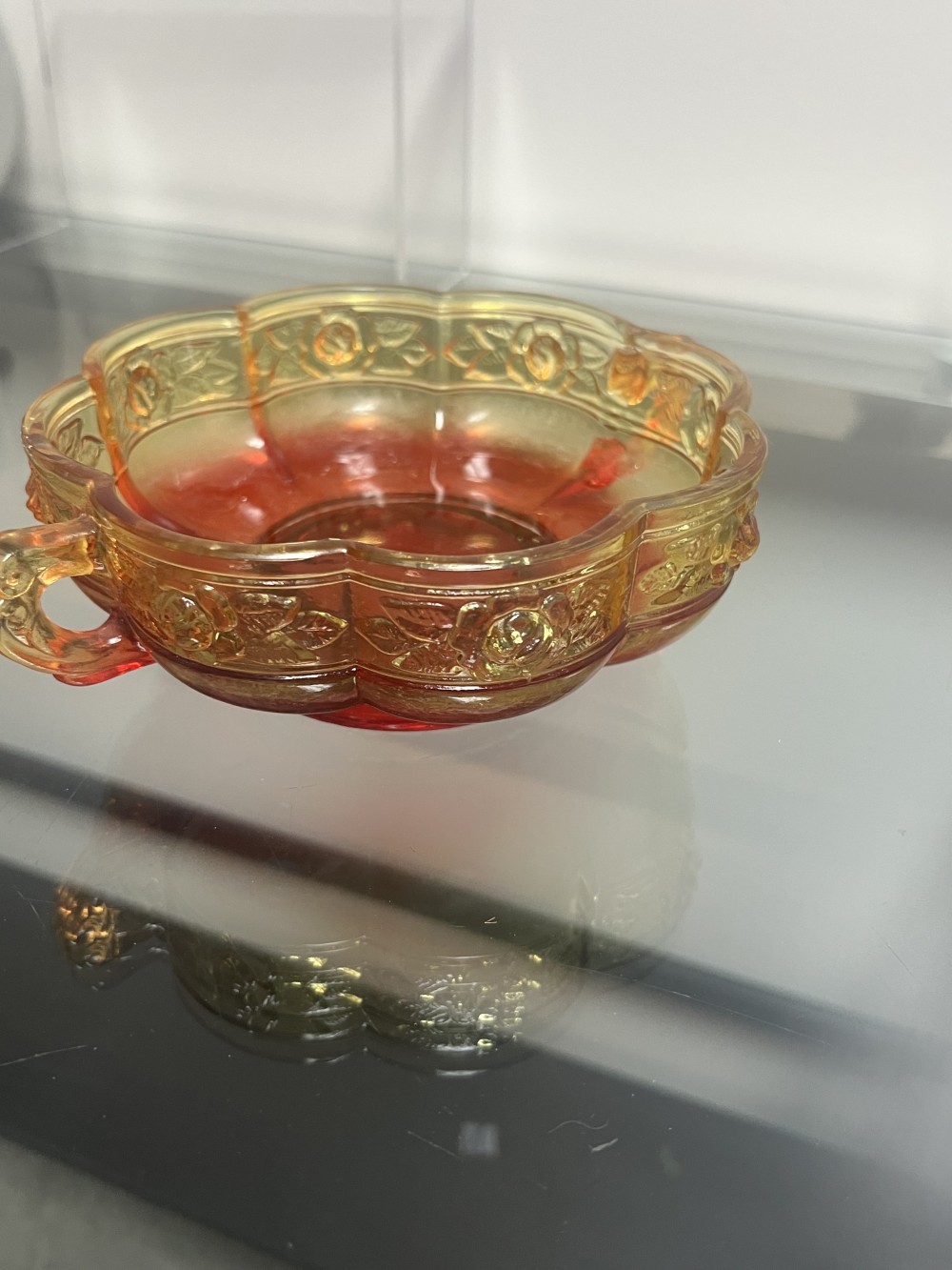 Aztec Rose  double handled footed candy bowl