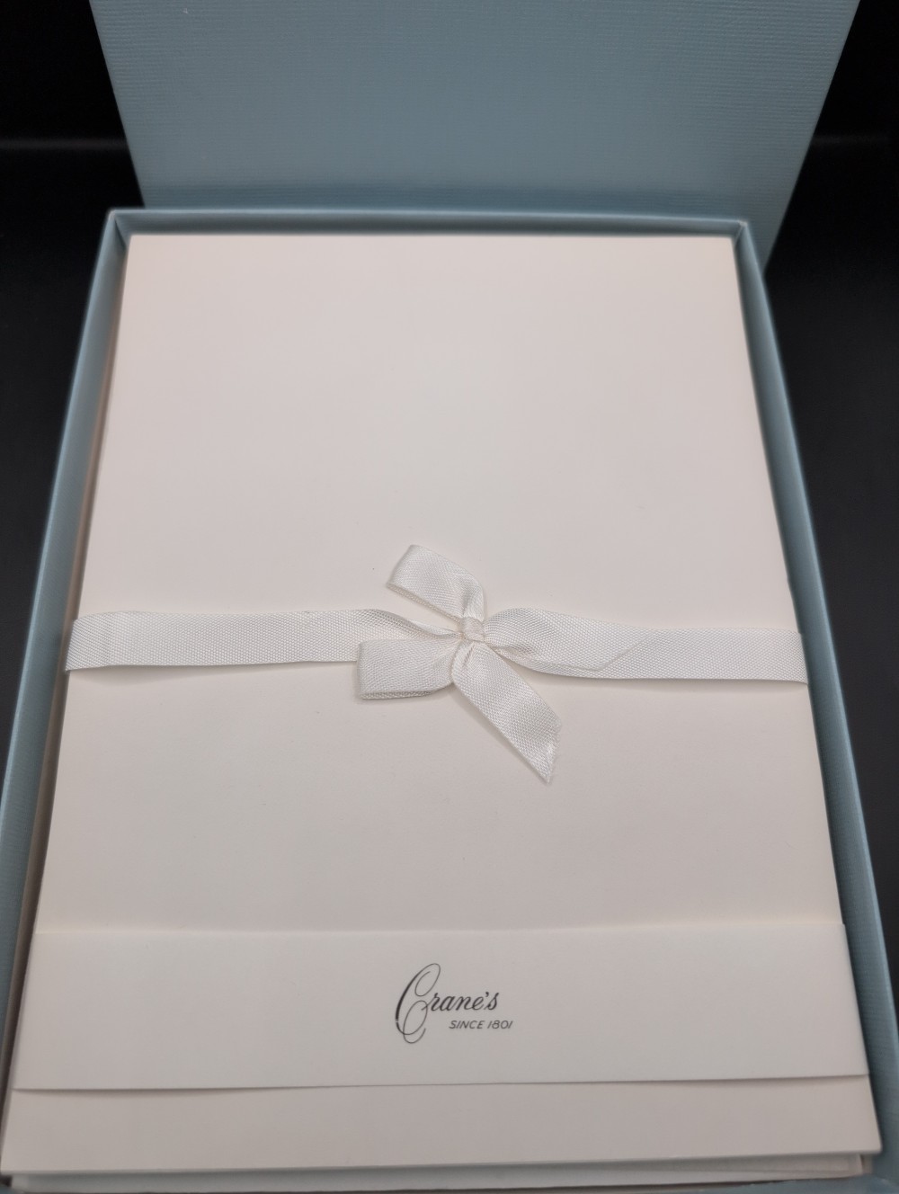 Crane's stationery set in box, 16 envelopes + paper