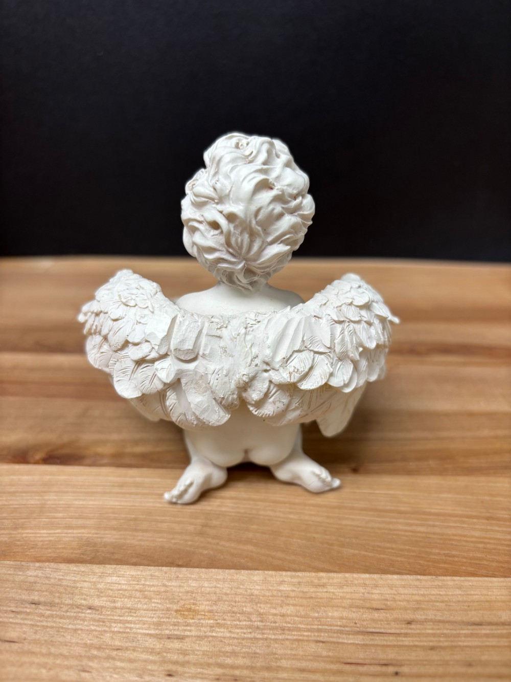 Kneeling Cherub Angel with Wrapped Feather Wings