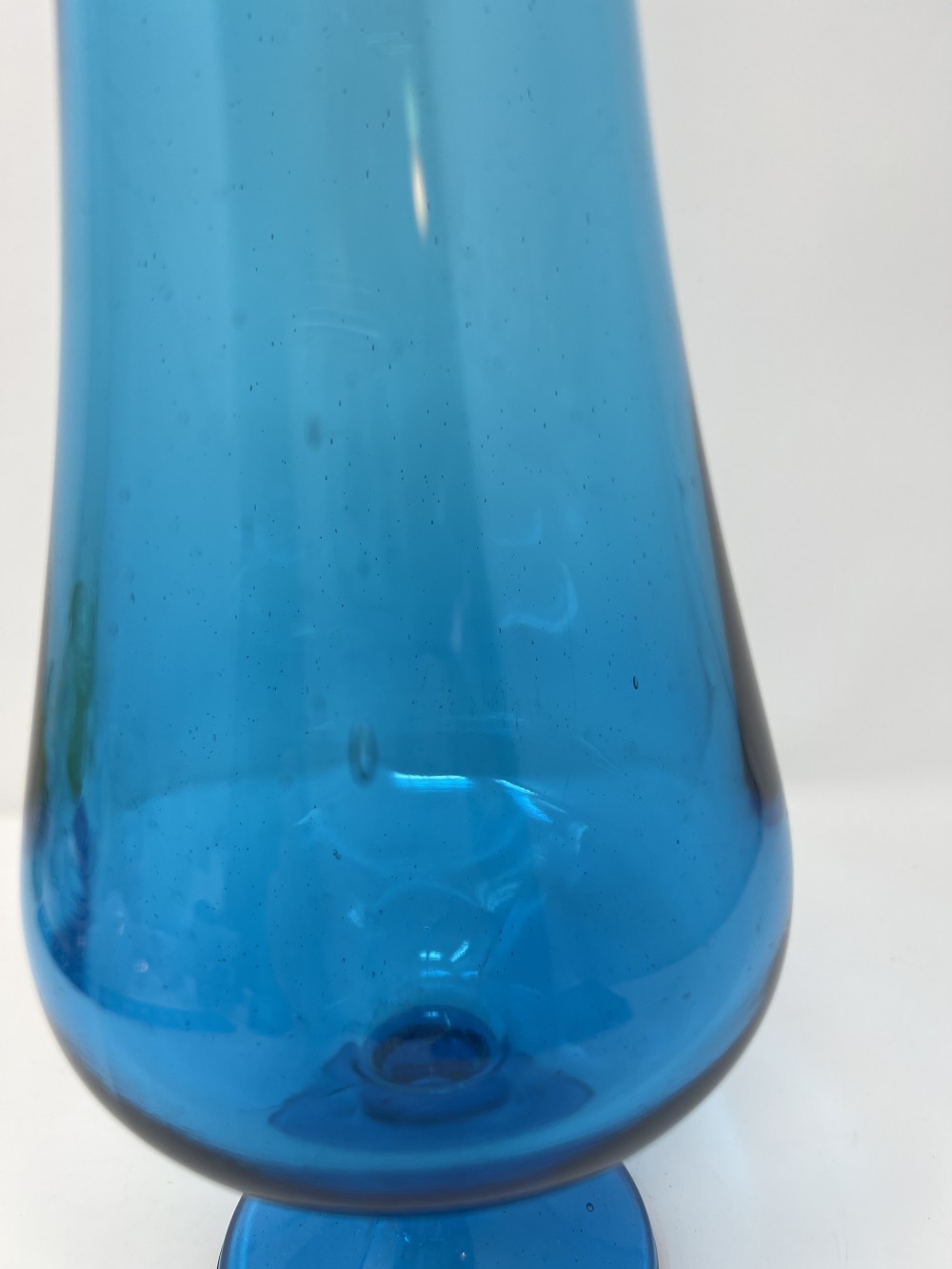 LE Smith Peacock Blue Smoothie Swung Vase; approx 16”