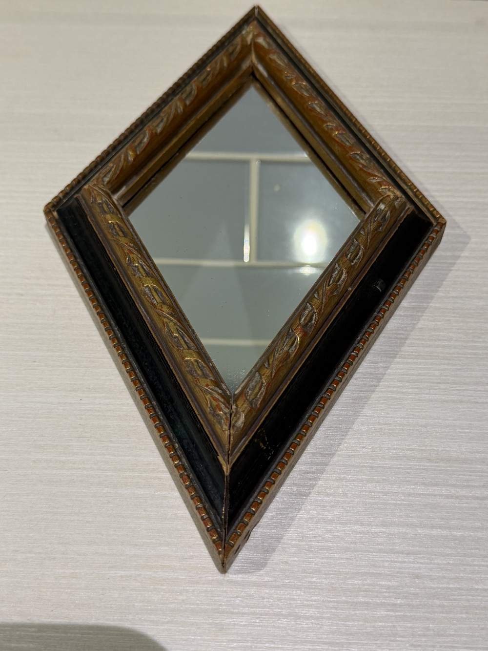 Vintage Diamond-Shaped Gilt-Frame Mirror