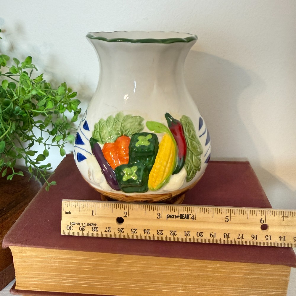 Ceramic Vegetable Motif Pitcher