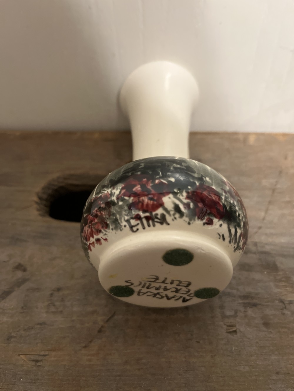 Alaska handpainted ceramic bud vase