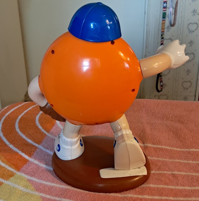 Orange Baseball Pitcher M&M Candy Dispenser
