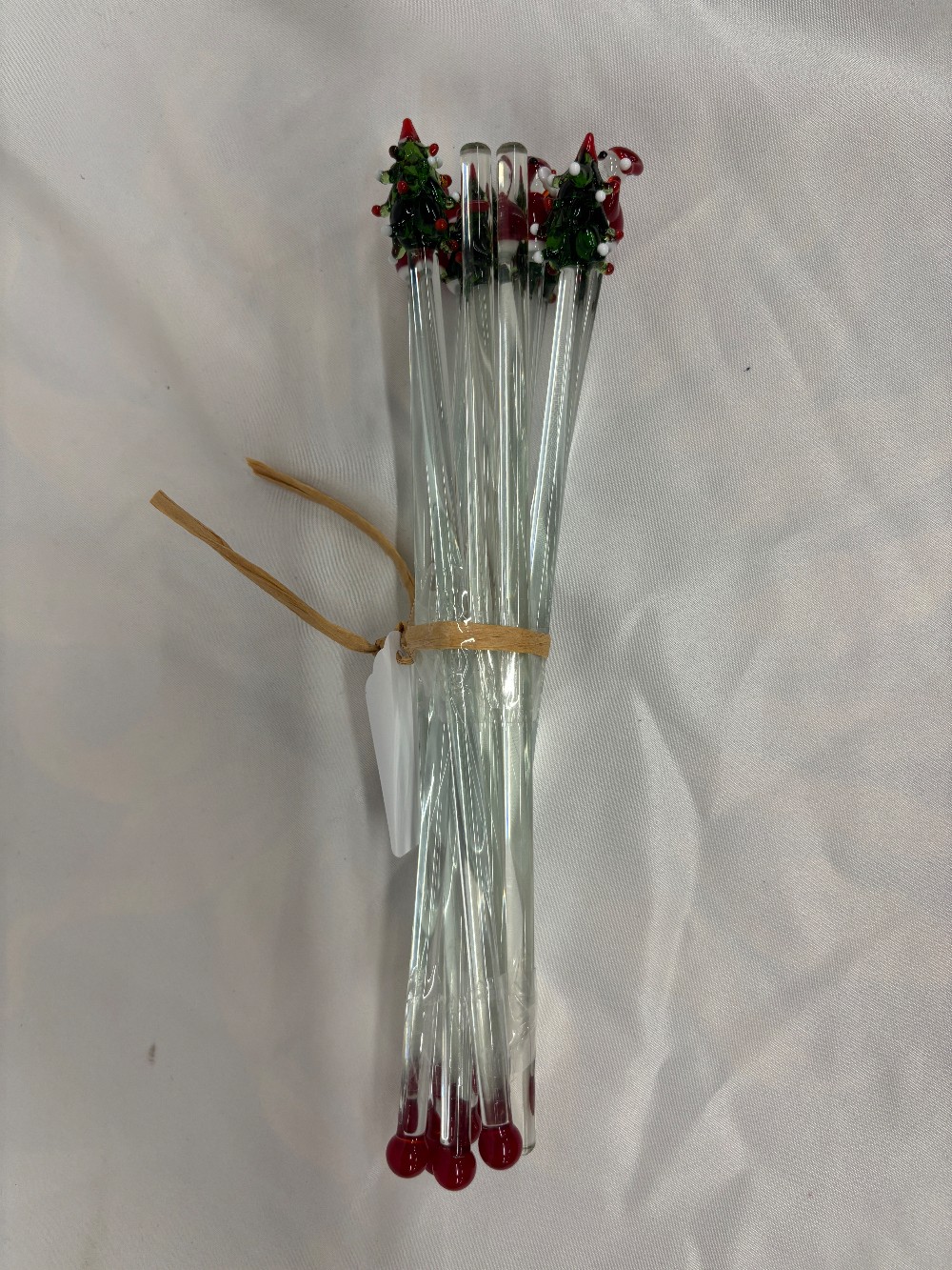 Barware glass swizzle sticks 8 Christmas & 3 plain (11)