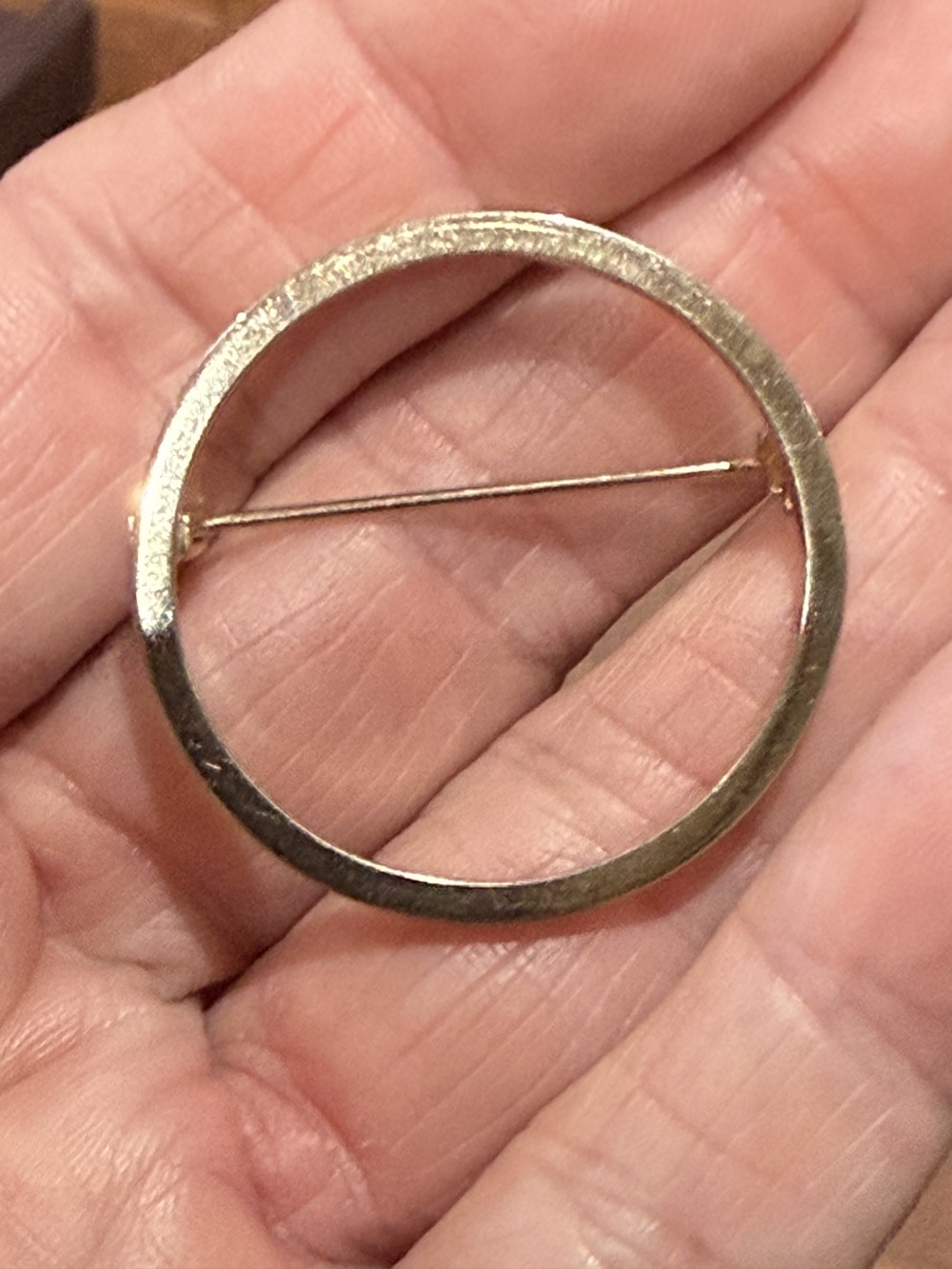 Vintage Gold Circle Brooch Pin