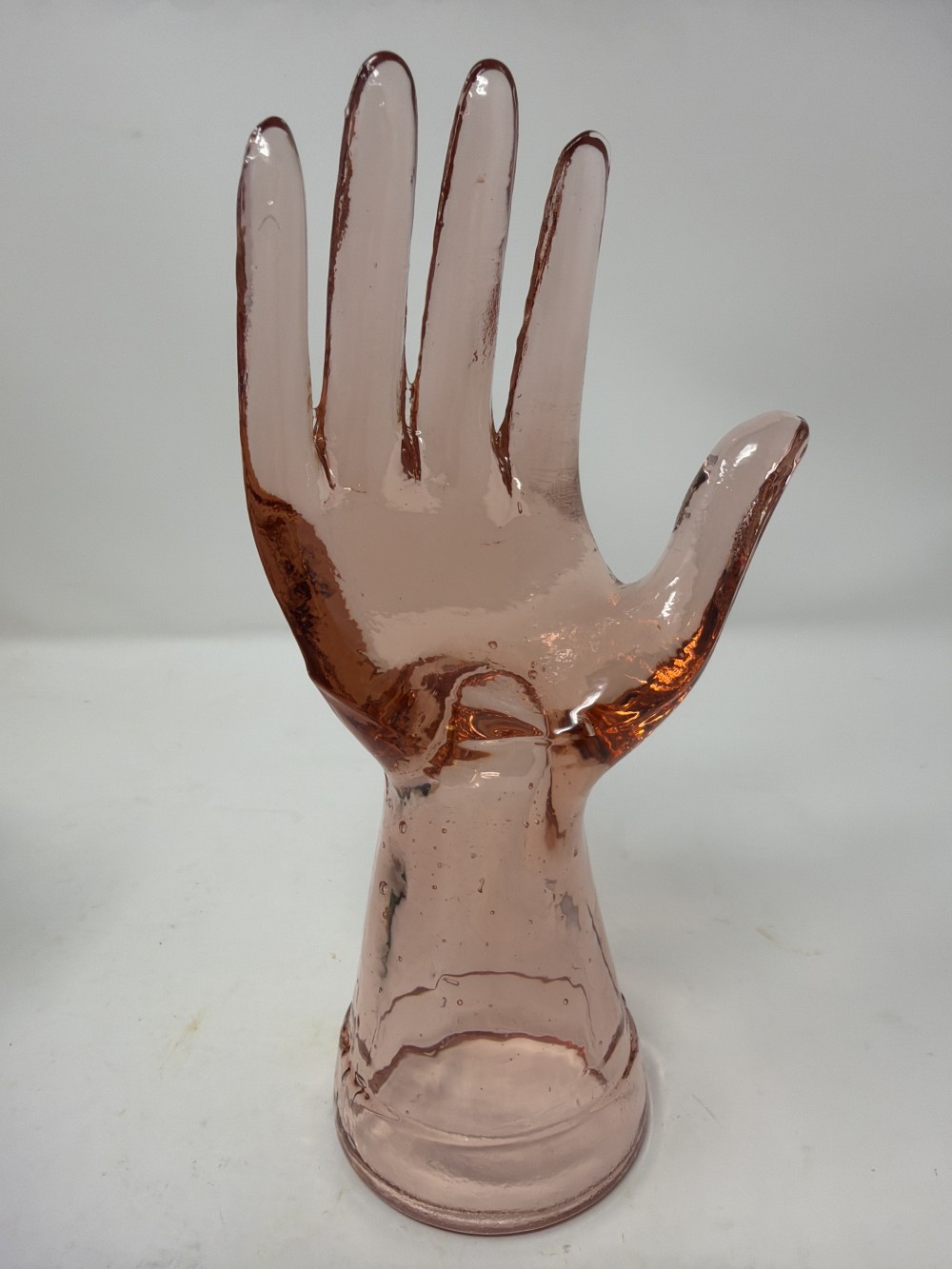 Vintage Pink Glass Hand