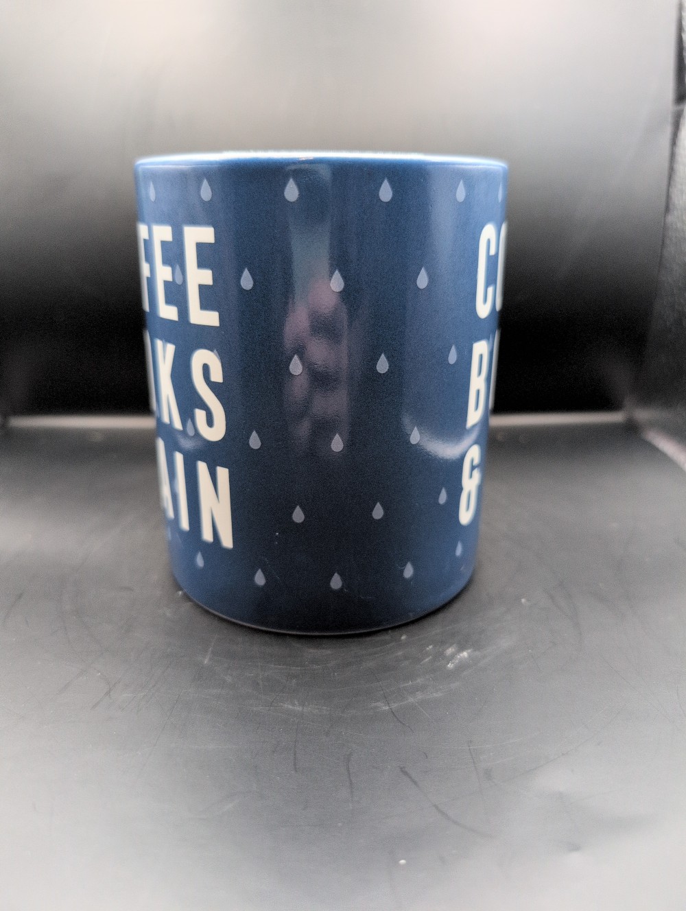 Coffee, Books, & Rain mug