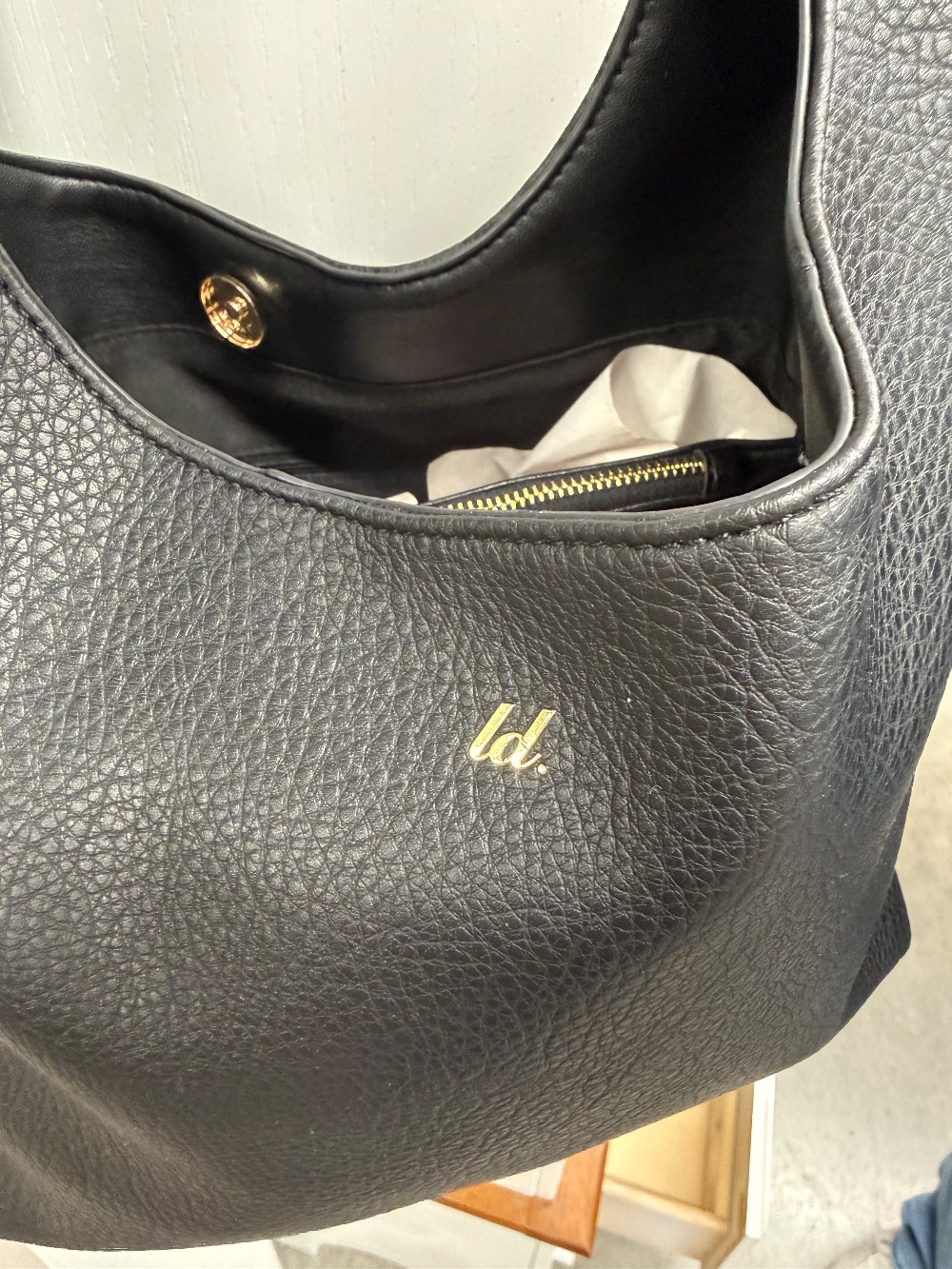 Black Shoulder Bag with Chain Detail
