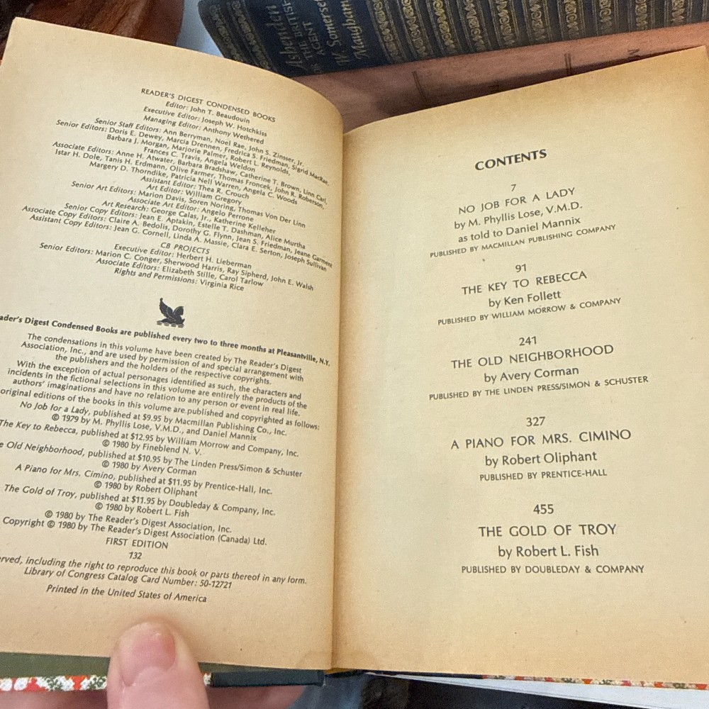 Reader's Digest Condensed Books, 1980