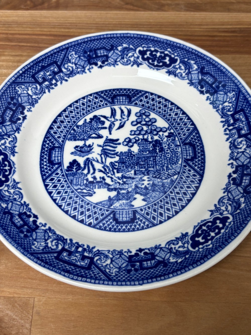 Blue Willow Bread and Butter Plates Set of 4 Blue White Transferware 6.5 Inch