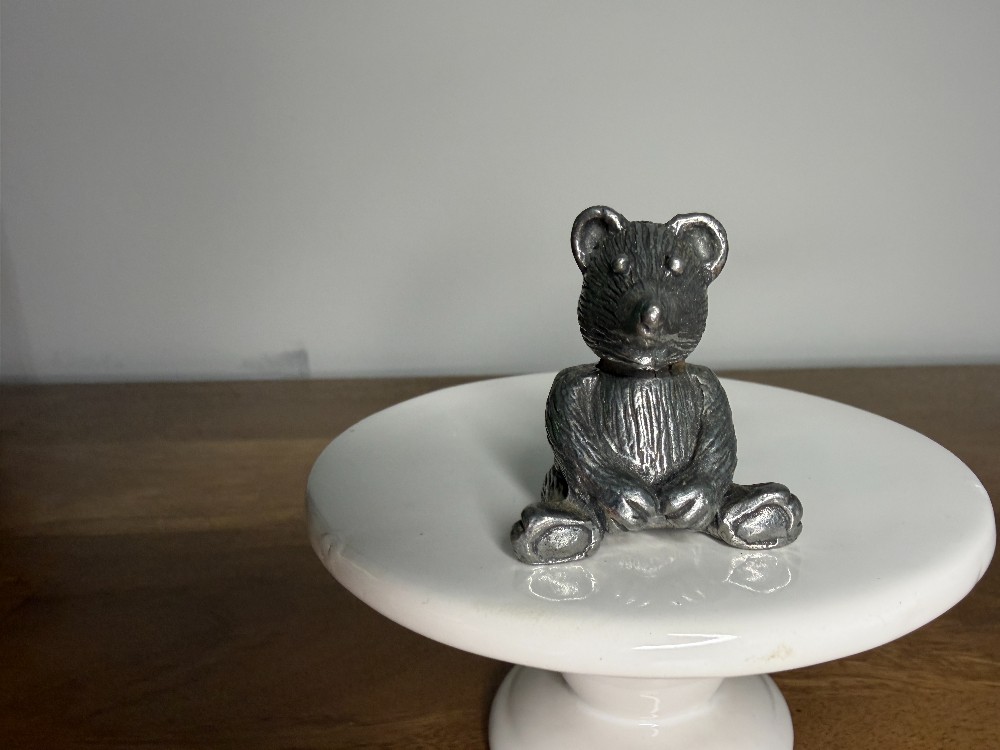 Pewter Teddy Bear Pepper Shaker