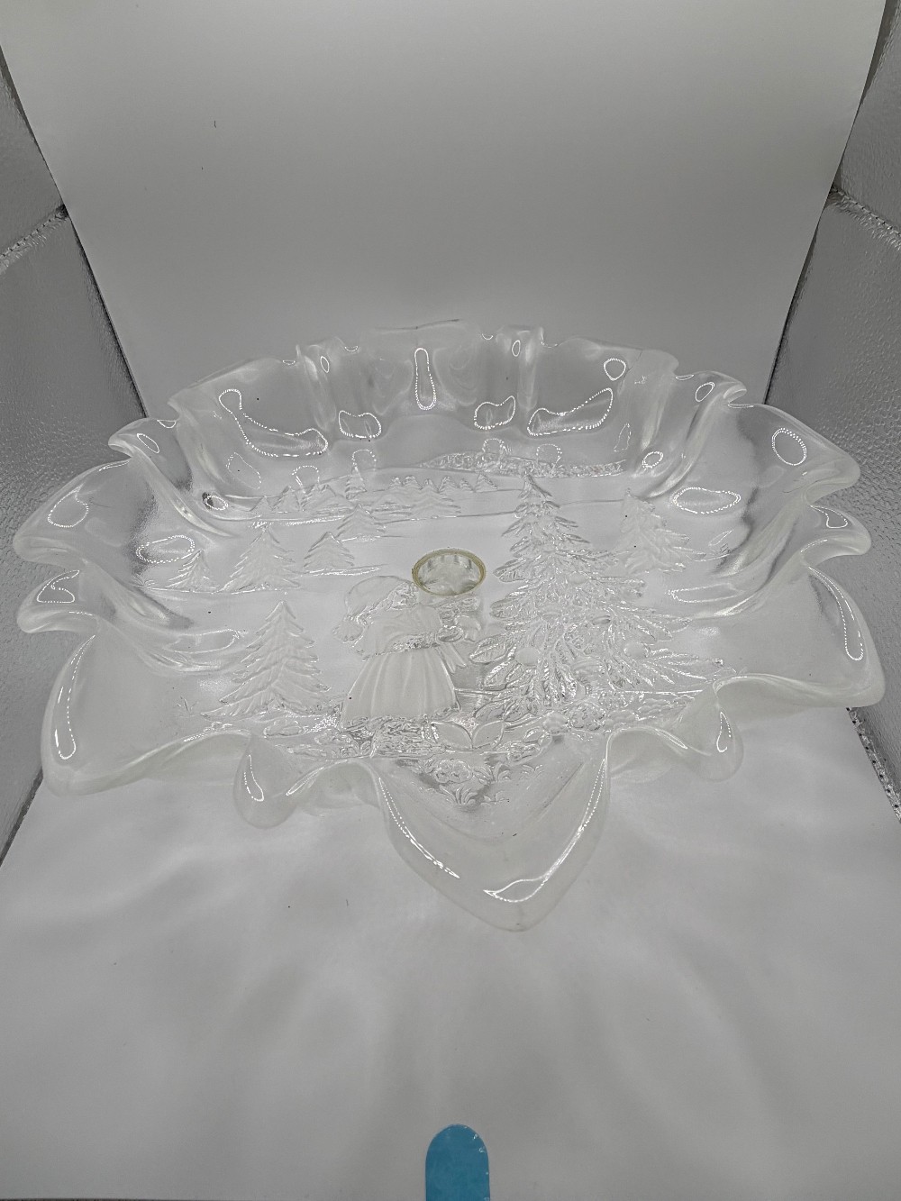 Glass Footed Christmas Serving Dish