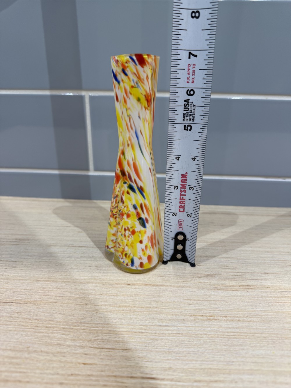 Vtg Confetti Art Glass Bud Vase