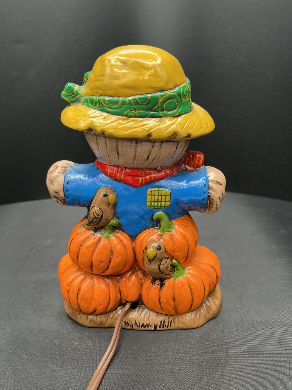 Vtg Ceramic Scarecrow Lamp