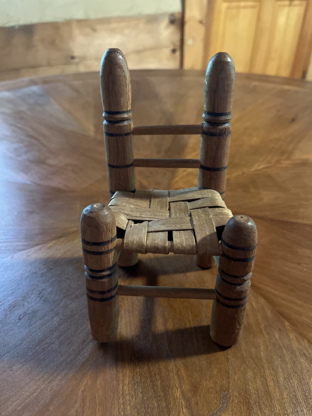 Vtg Wood Doll Chair 6.5”
