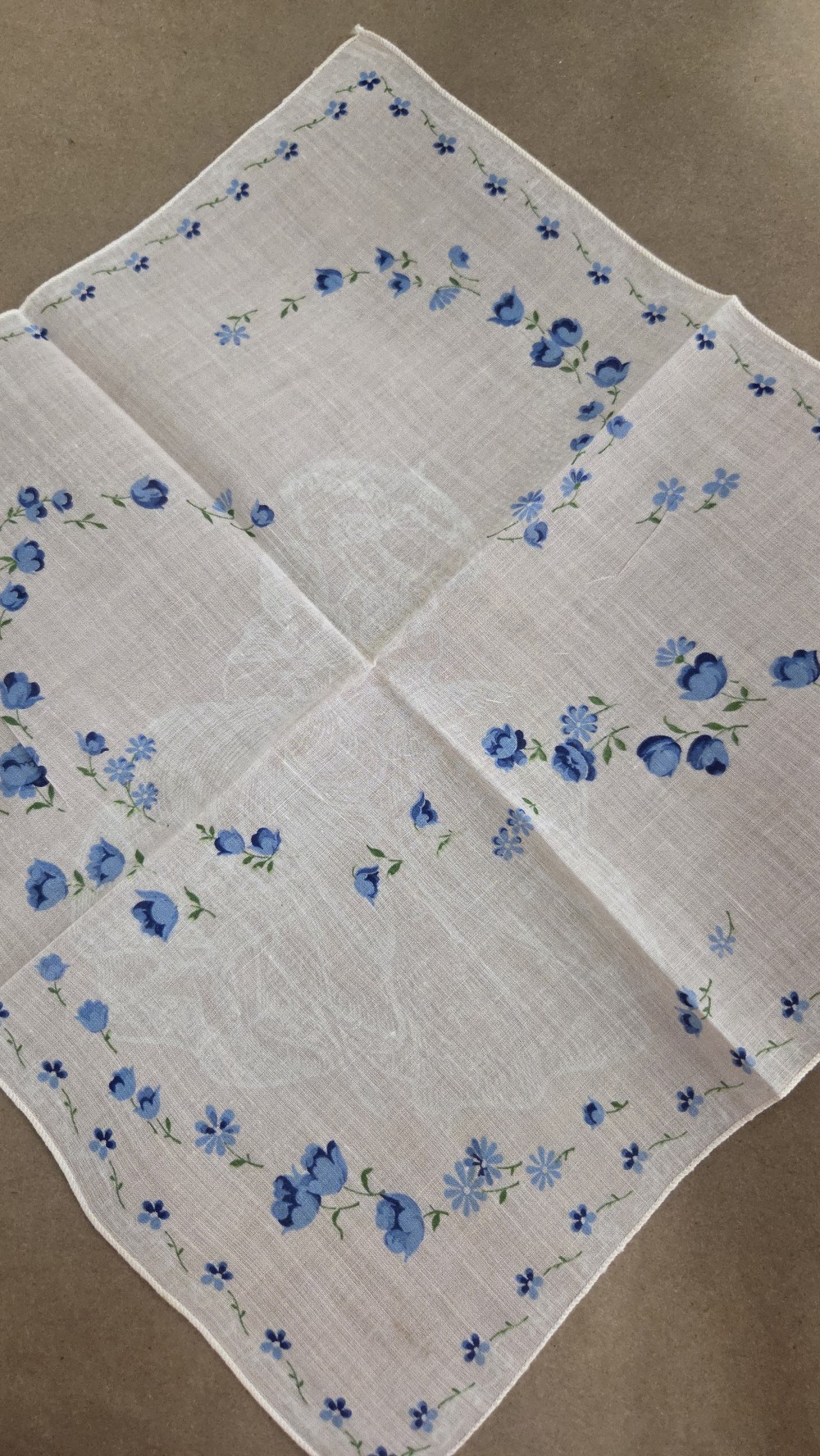 HK-800 pink & blue printed hankie