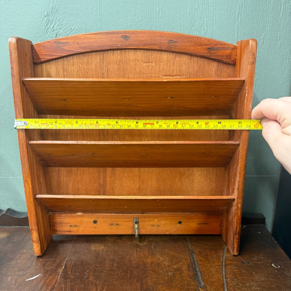 Pine Three Tier Wall Shelf with Hook