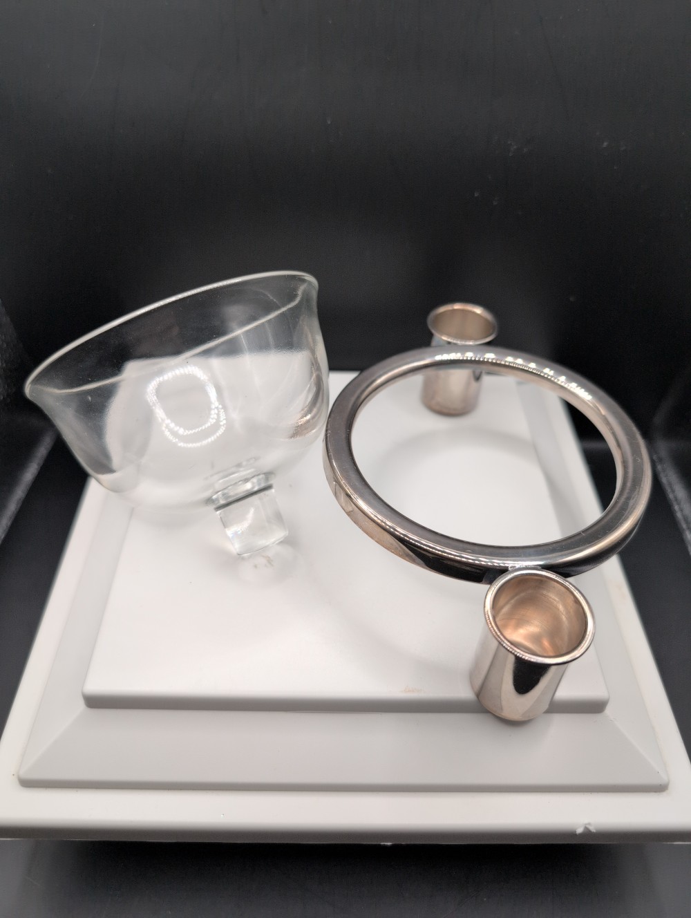 Vintage MCM Silver & Glass 