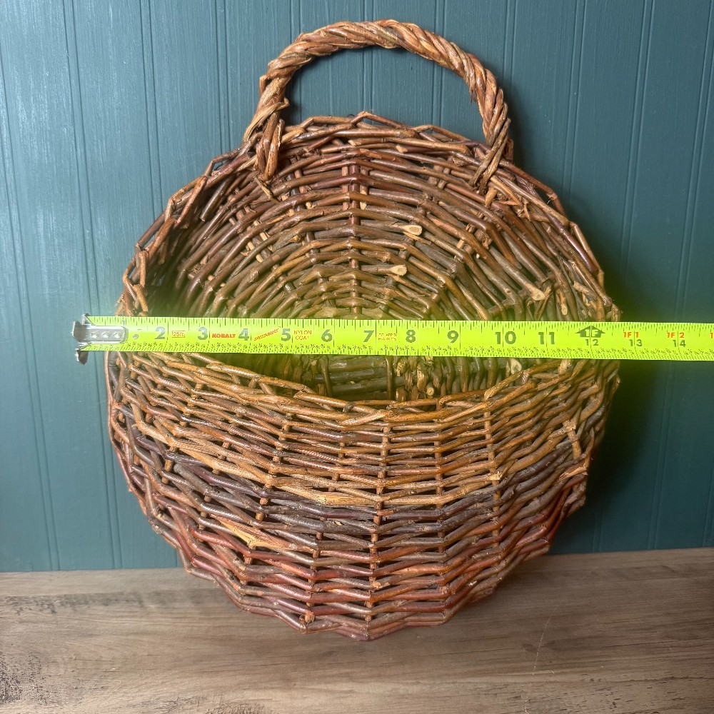Willow Wall Pocket Basket, Twisted Handle