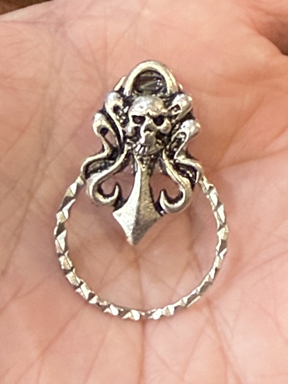 Eyeglass Holder Pin-Skull on Knife - ID Badge holder