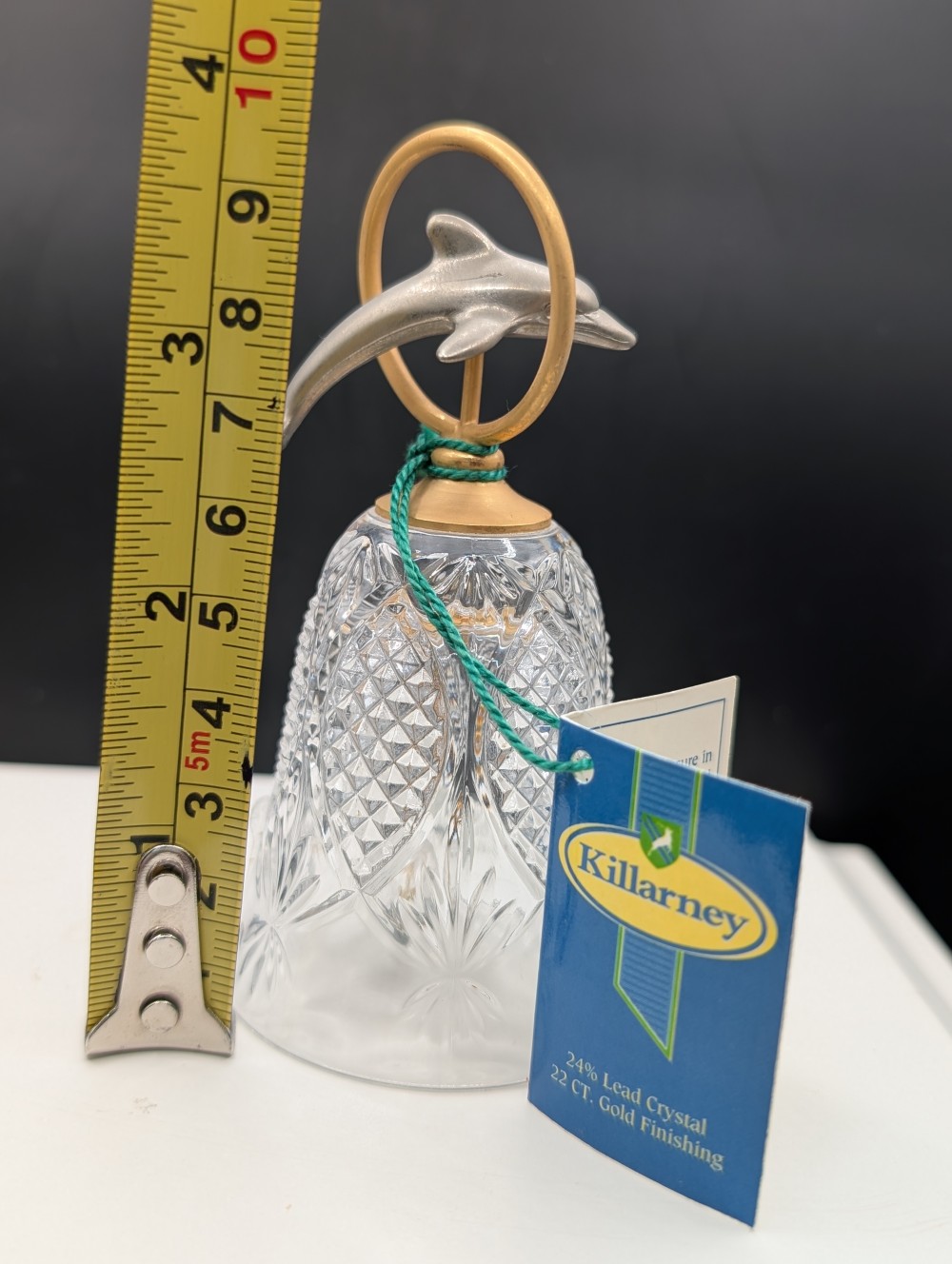 Vintage Seaworld Killarney Crystal Bell w/dolphin handle