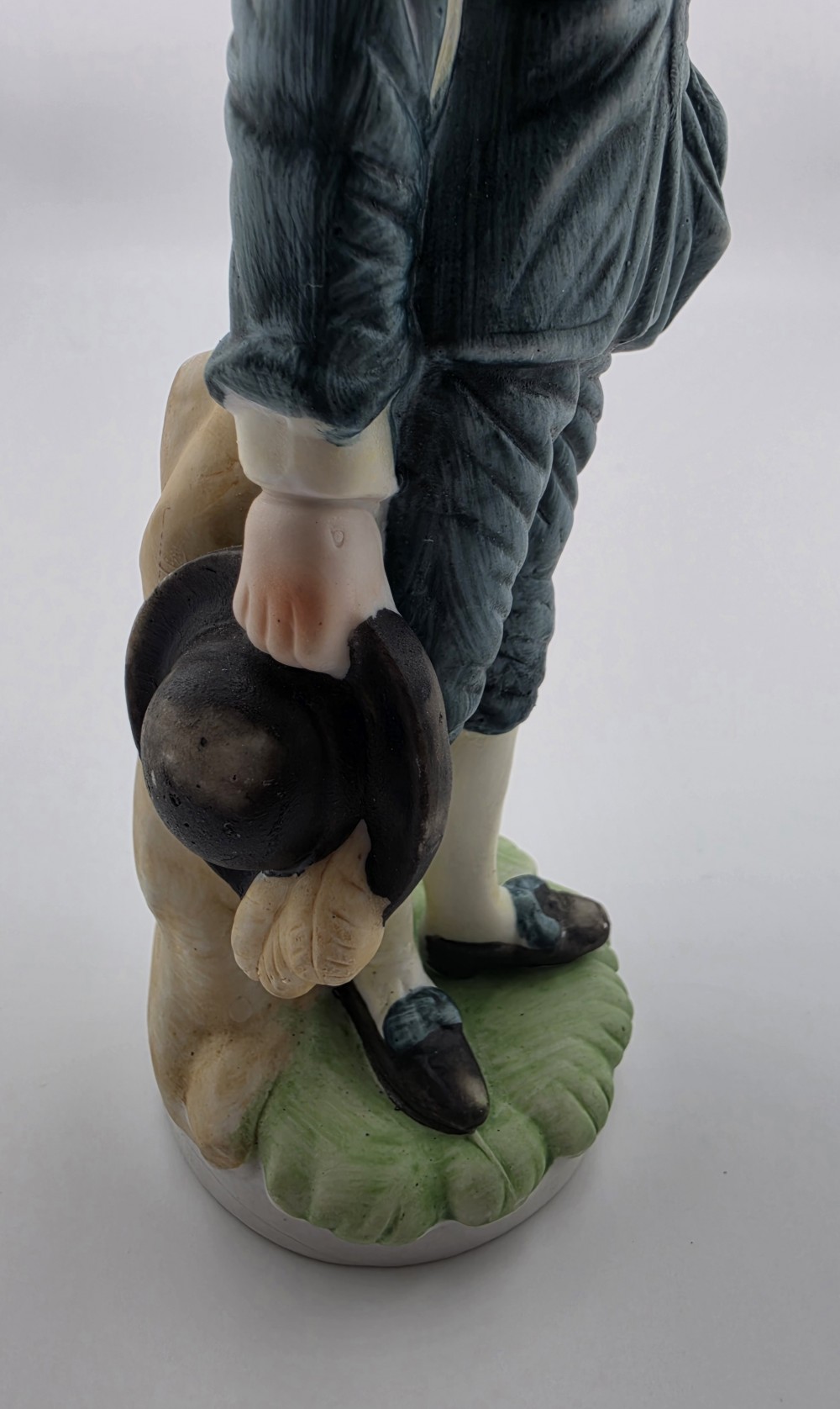 VTG Hand Painted Blue Boy Bisque Figurine