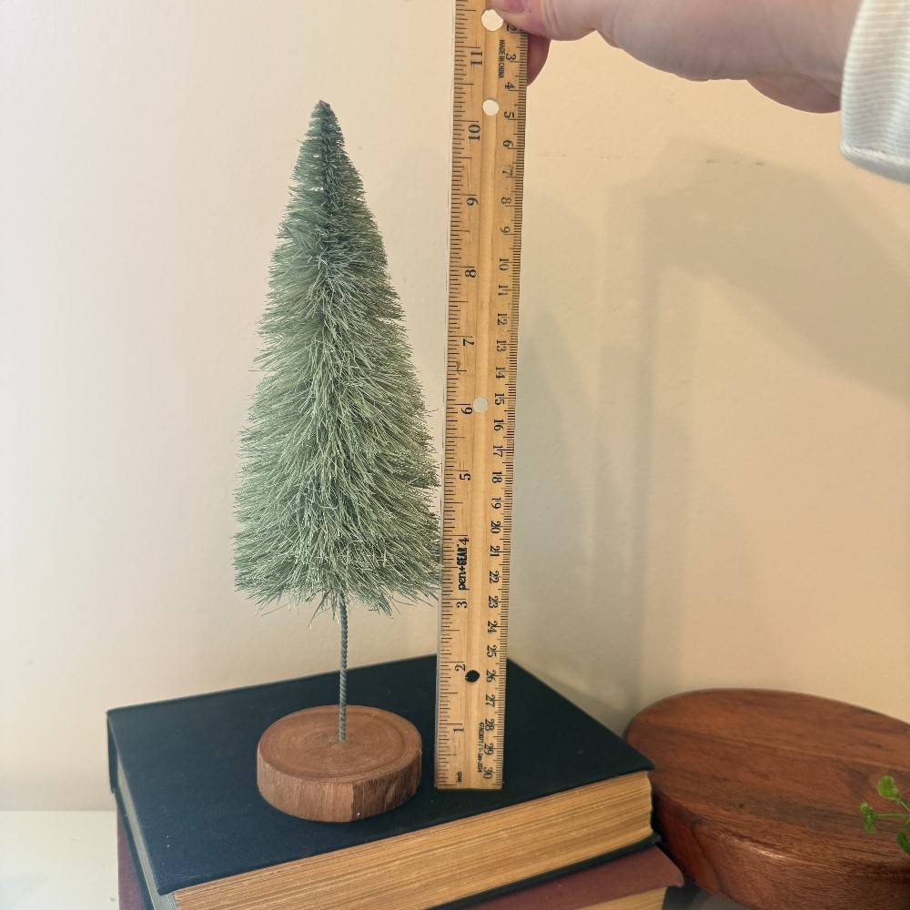 Decorative Bottle Brush Tree on Wood Base