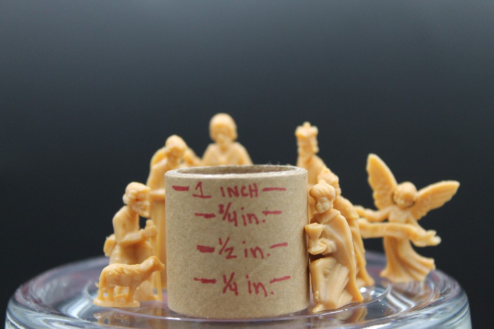Vtg mid-century 10pc micro-miniature nativity