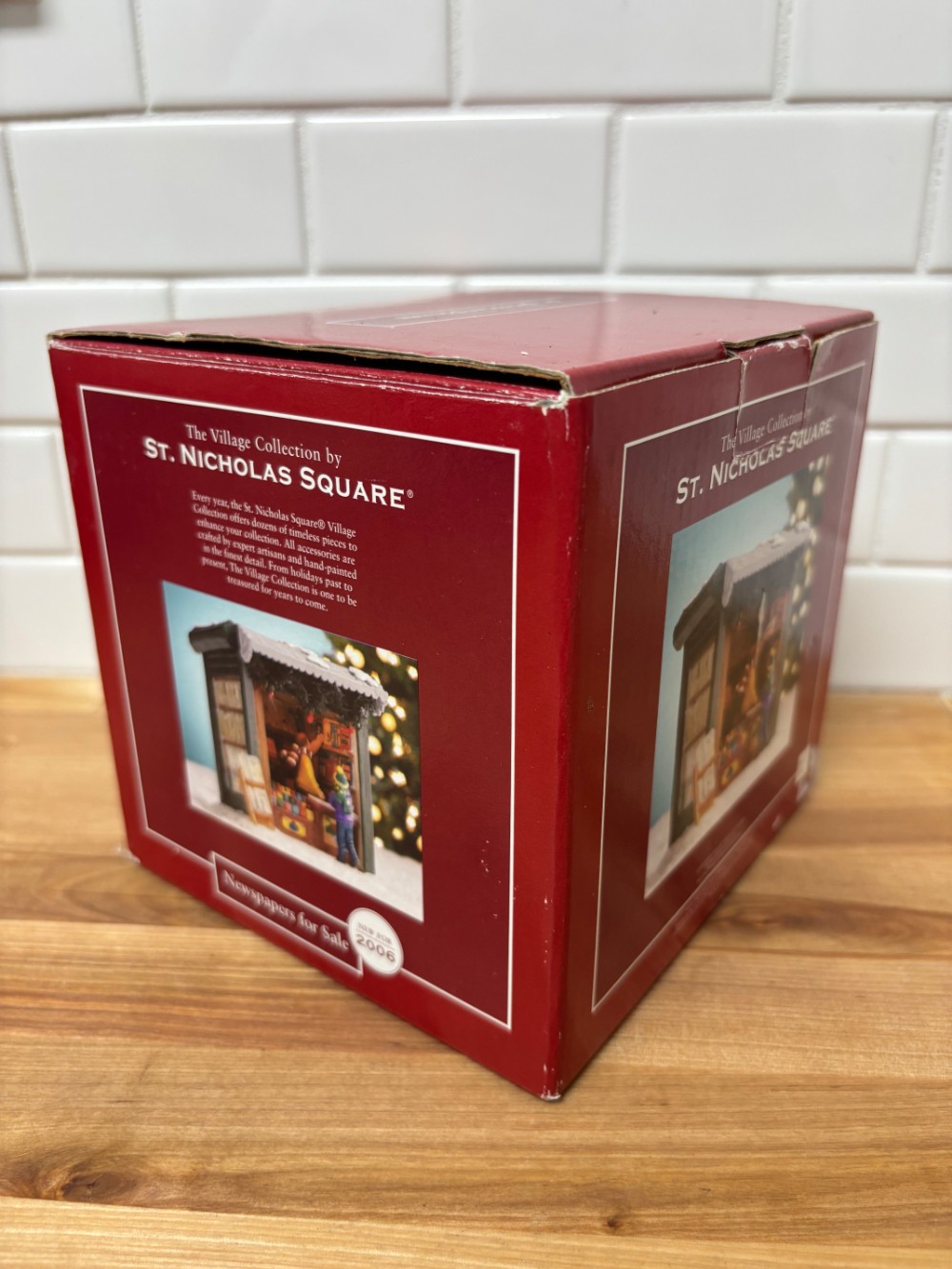 St. Nicholas Square Newspapers for Sale Illuminated Christmas Village Accessory 2006