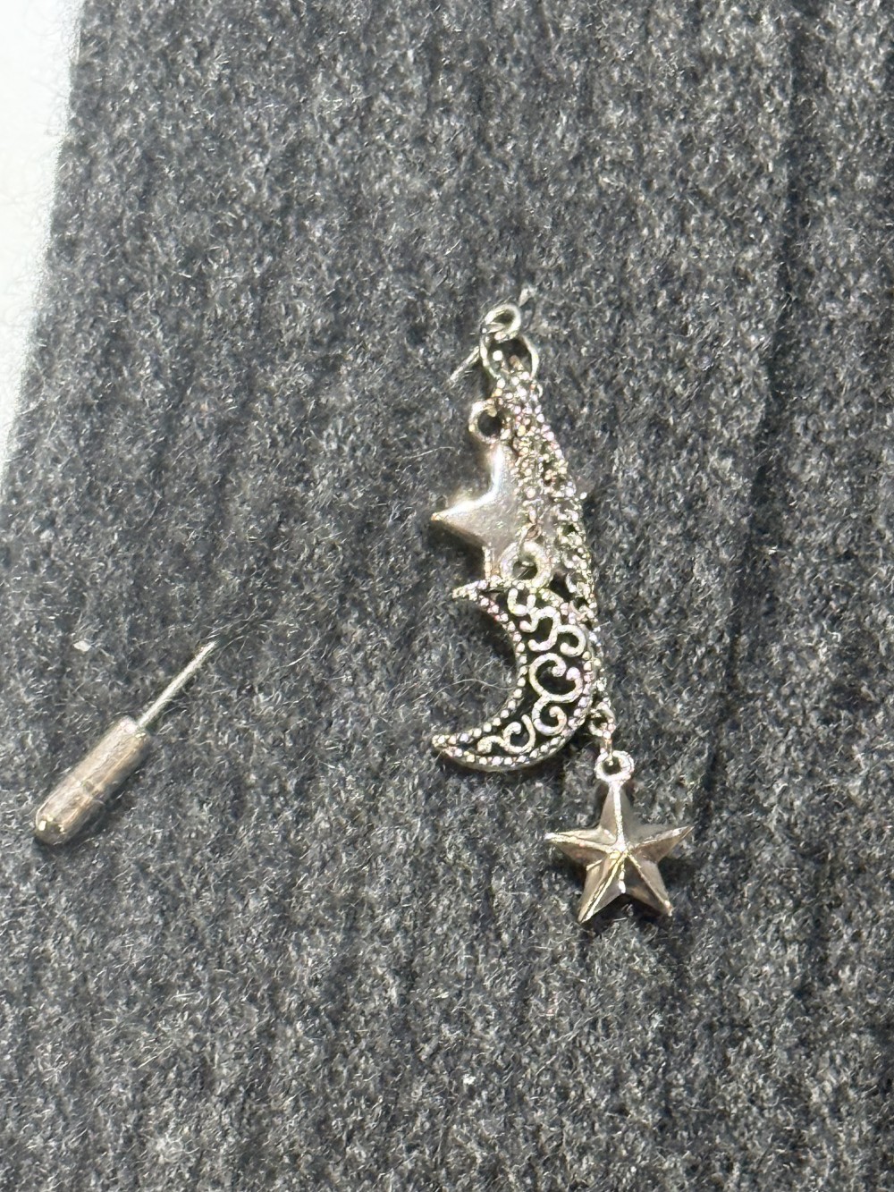 Hat Pin, Scarf Pin - Celestial Stars and Moon, Lapel Pin, Hat Pins, Scarf Pins
