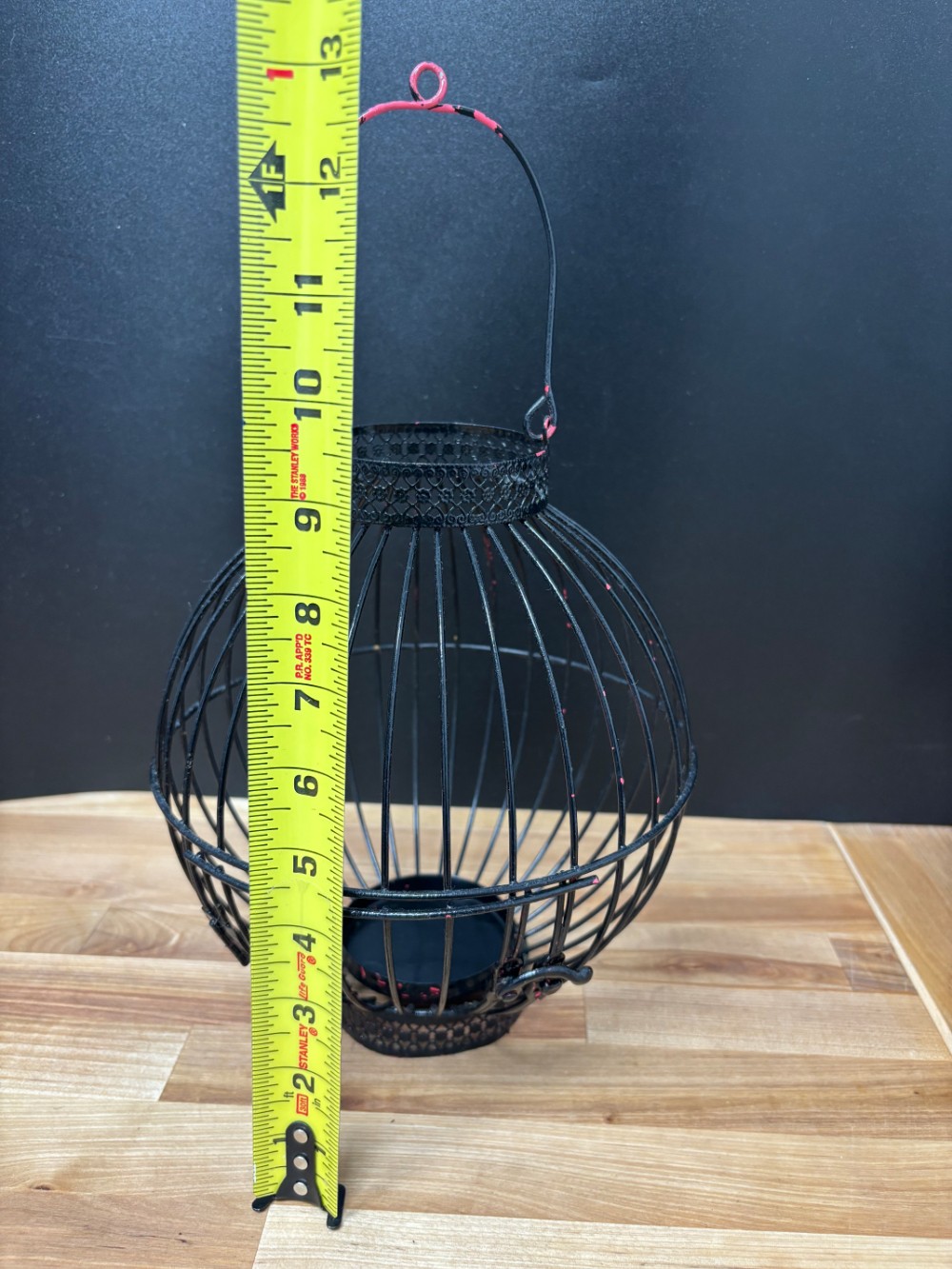 Black Metal Birdcage Candle Lantern Votive Holder Hanging Tabletop Decor