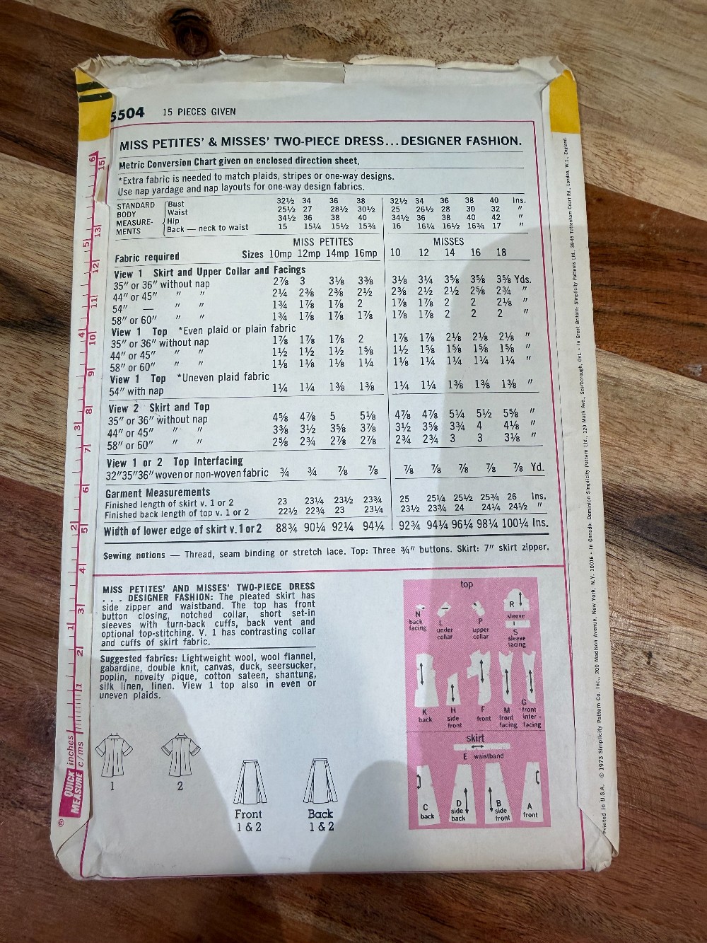 Vintage 1970's Sewing Pattern 5504