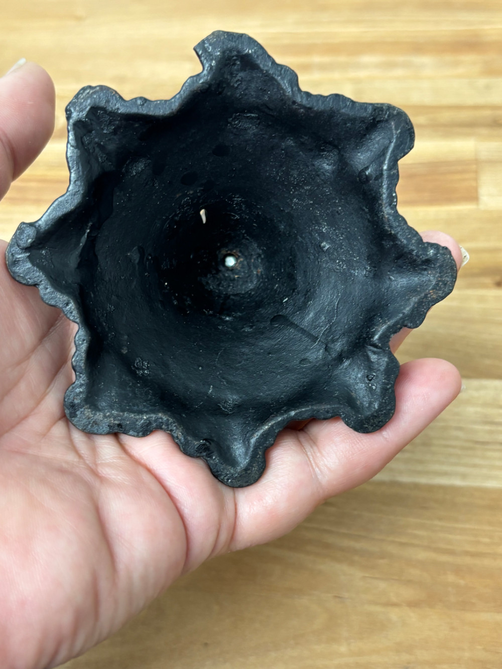 Ornate Black Cast Metal Taper Candle Holder Victorian Gothic Style