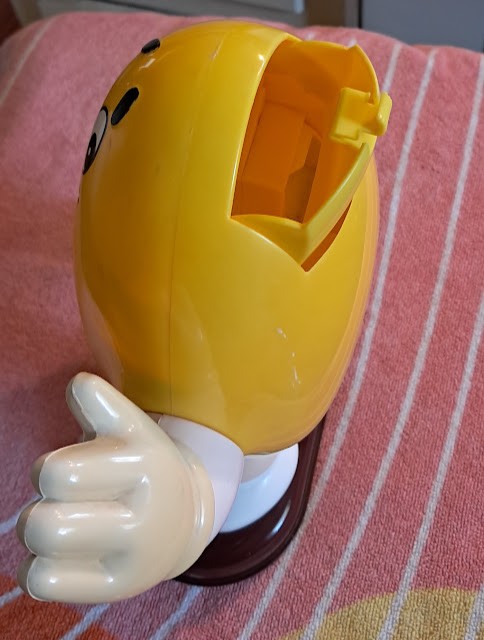 Yellow Waving M&M Candy Dispenser