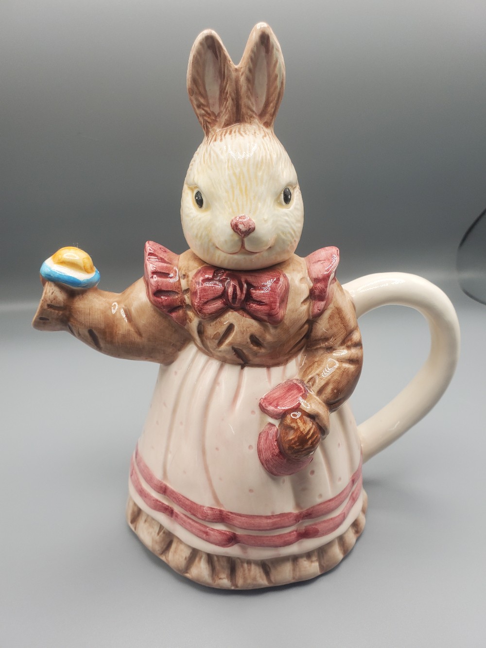 Vintage Albert Price Cozy Mama Ceramic Rabbit Teapot