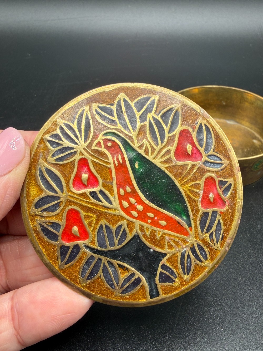 Brass Partridge Lidded Trinket Box