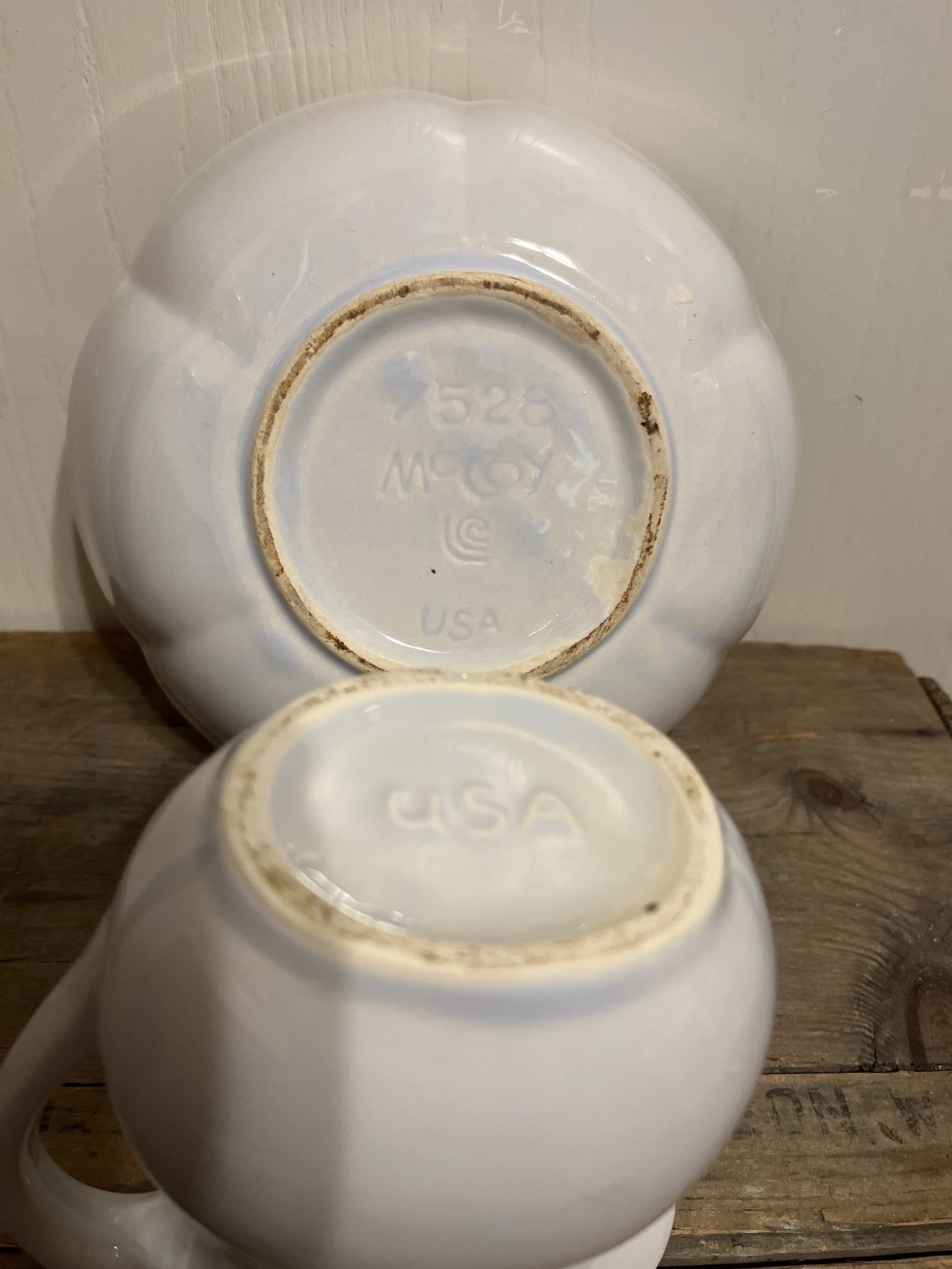 McCoy pale blue pitcher & bowl set