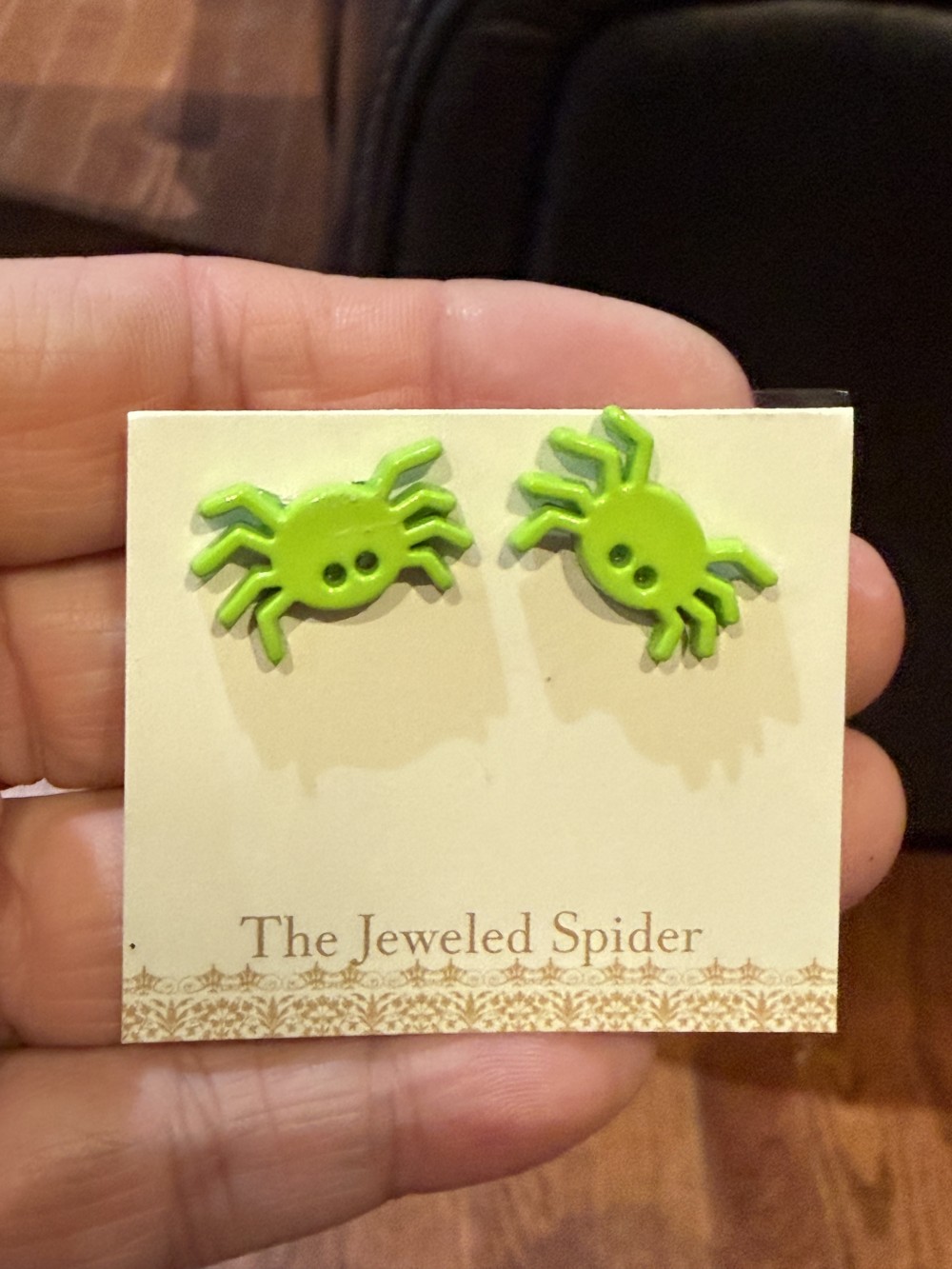Stud Earrings  - Acrylic  Small Spider