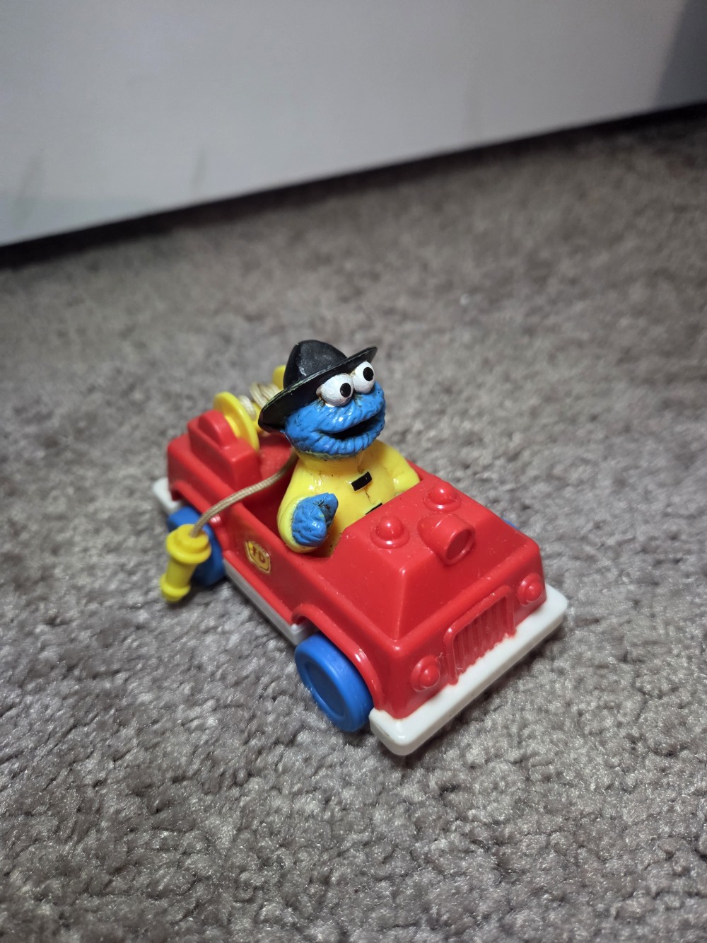 Vintage Cookie Monster in Fire Car