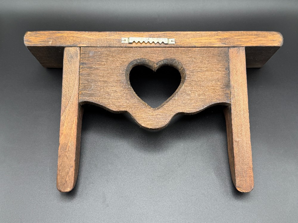 Vintage 1980s Country Wooden Heart Shelf