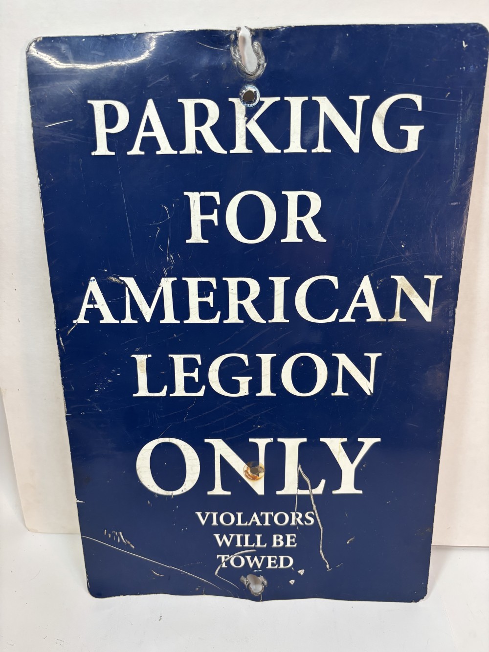 vintage American Legion metal parking sign