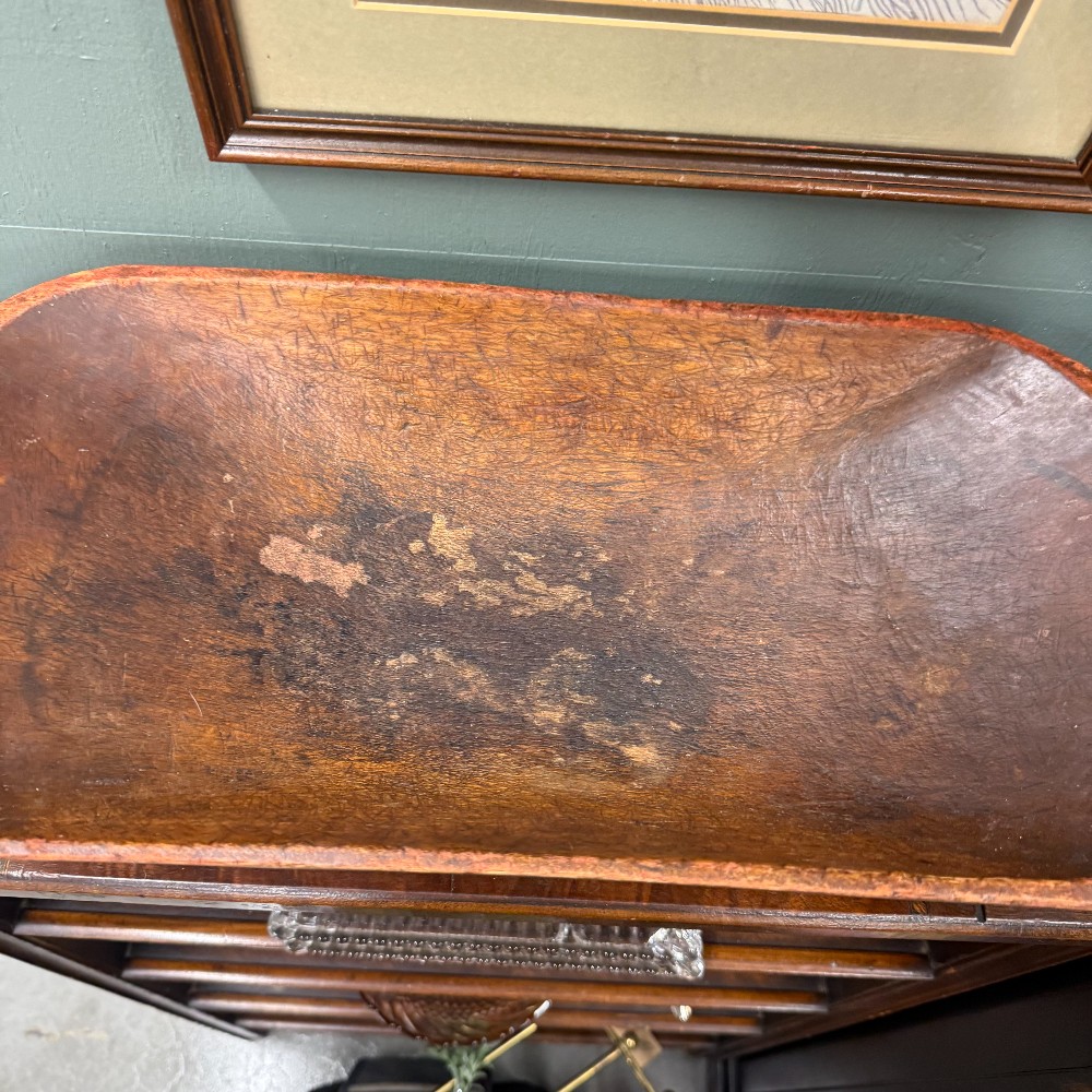 Antique Primitive Carved Wooden Dough Bowl Long Oval